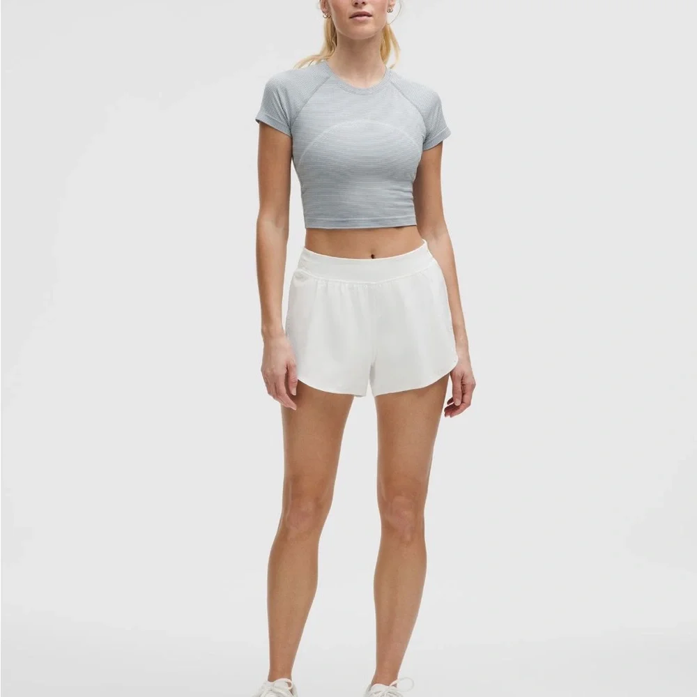 Lululemon Fast and Free High-Rise Classic-Fit Split Short 3" White Size Small - Picture 3 of 7